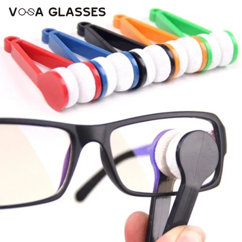 Glasses Cleaning Tools Mini Portable Multifunctional Glasses Cleaning Rub Two-side Glasses Brush Microfiber Spectacles Cleaner