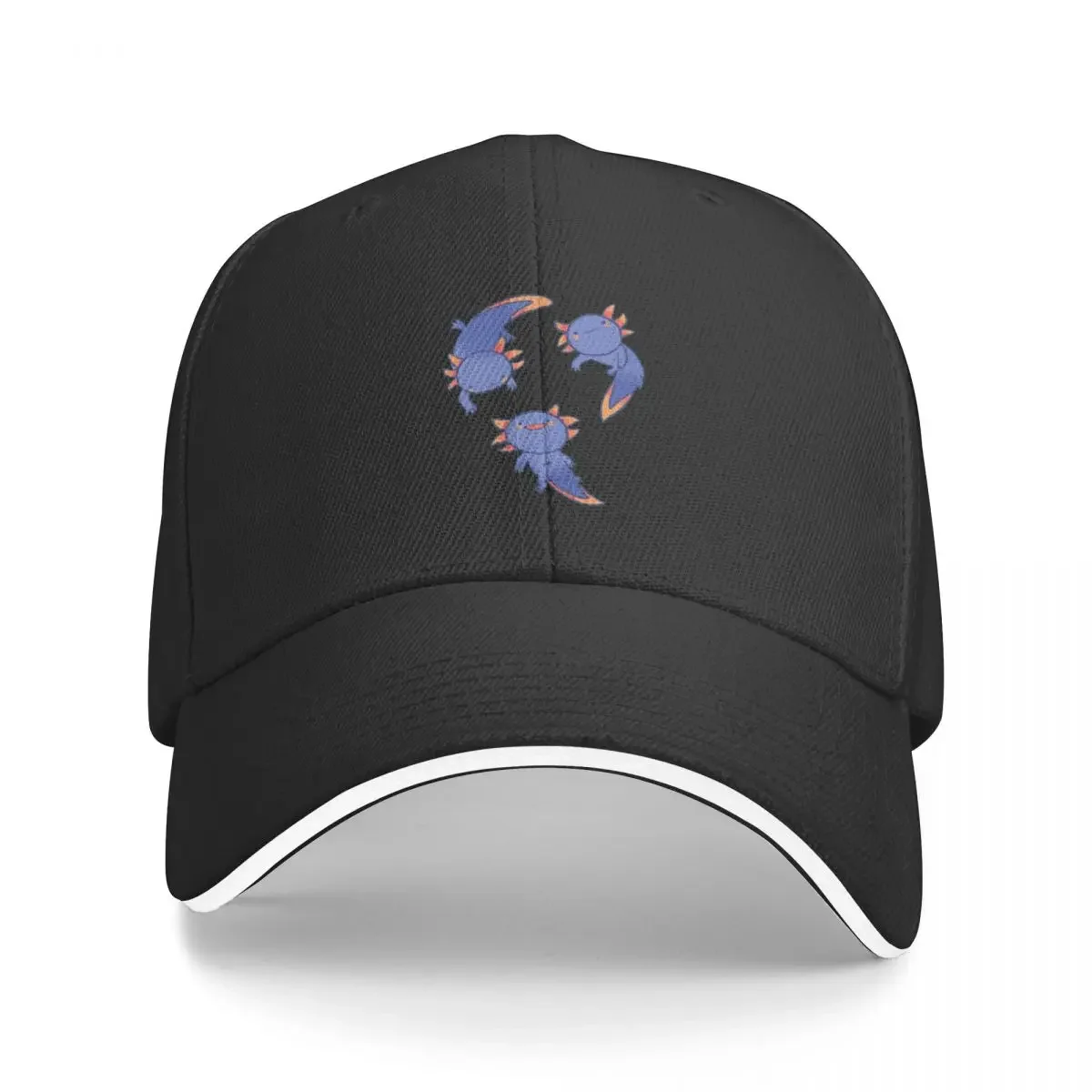 

Cute blue axolotls Baseball Cap Trucker Hat tea Hat Rave Men's Baseball Women's