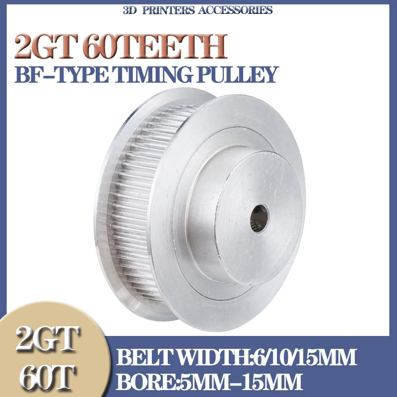 GT2 Timing Pulley 2GT 60 Teeth Bore 5/6/6.35/8/10/12/14/15mm Synchronous Wheels Width 6/9/10/15mm Belt 3D Printer Parts