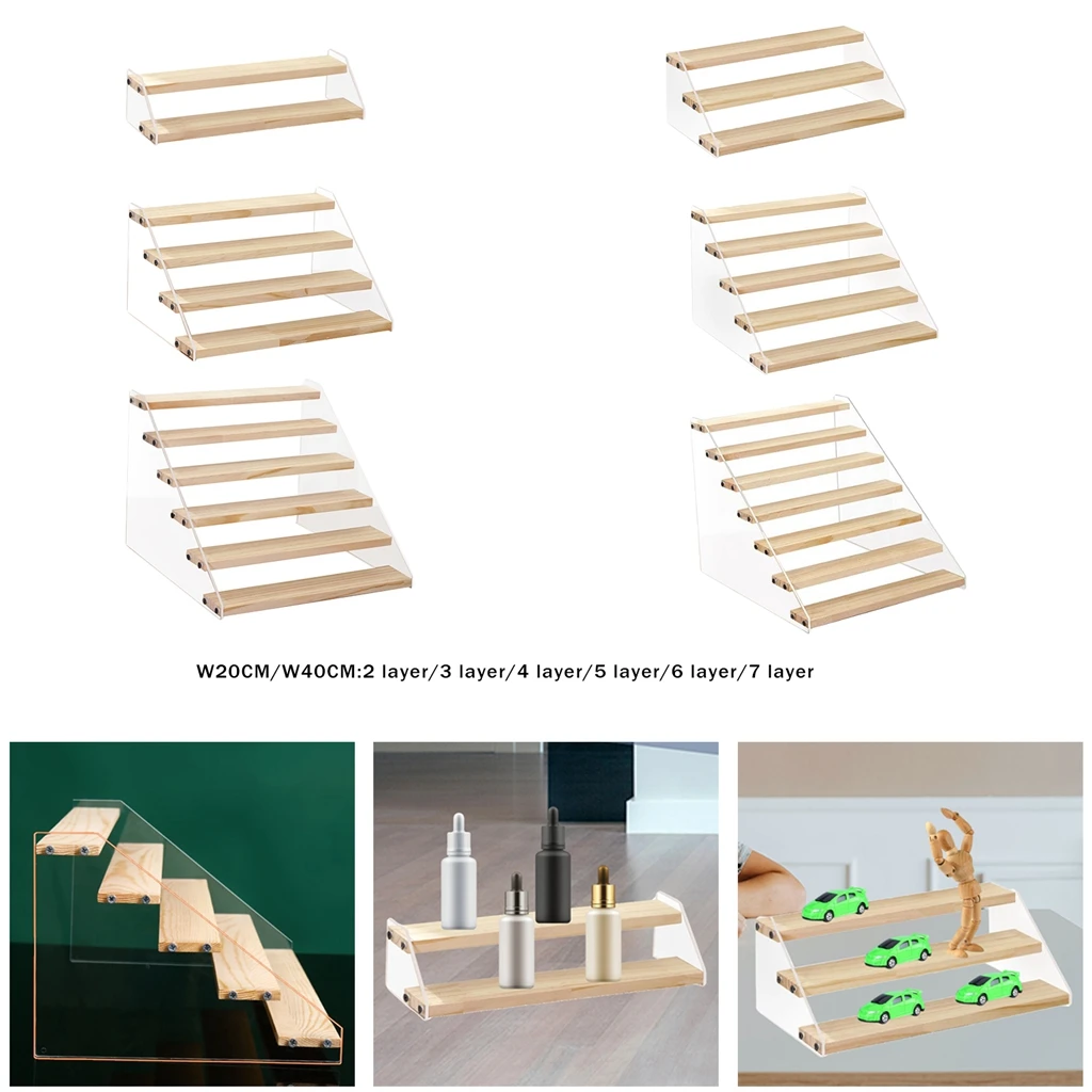 

Акриловая деревянная подставка для витрины, полка для очков, косметическая кукла, подставка для лестницы