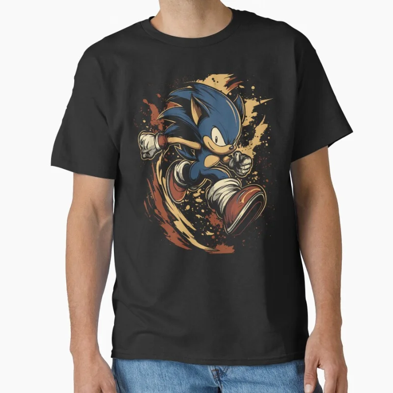 

Sonic 1021 Shadow the Hedgehog Gift T shirt for man Large size Tops Anime Graphic Print Y2k Clothes Cartoon Tee