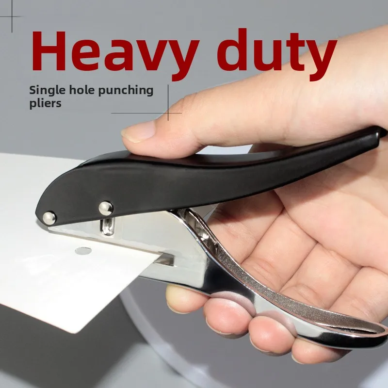Metal Hole Punch Pliers Round Hole Hand Puncher for ID Cards PVC Cards Leather Craft Tag Binding Tool Leather Punch Tool