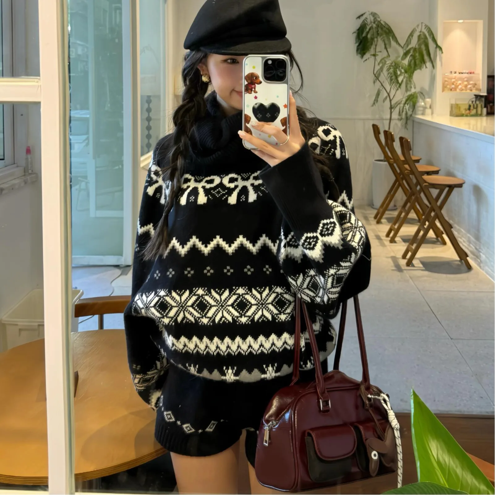 Koreanische Sle Lazy Chic Bla Gestrickte Top Und ort Hosen Zwei-Stück Set Winter Pendeln Faion frauen Pullover kleidung