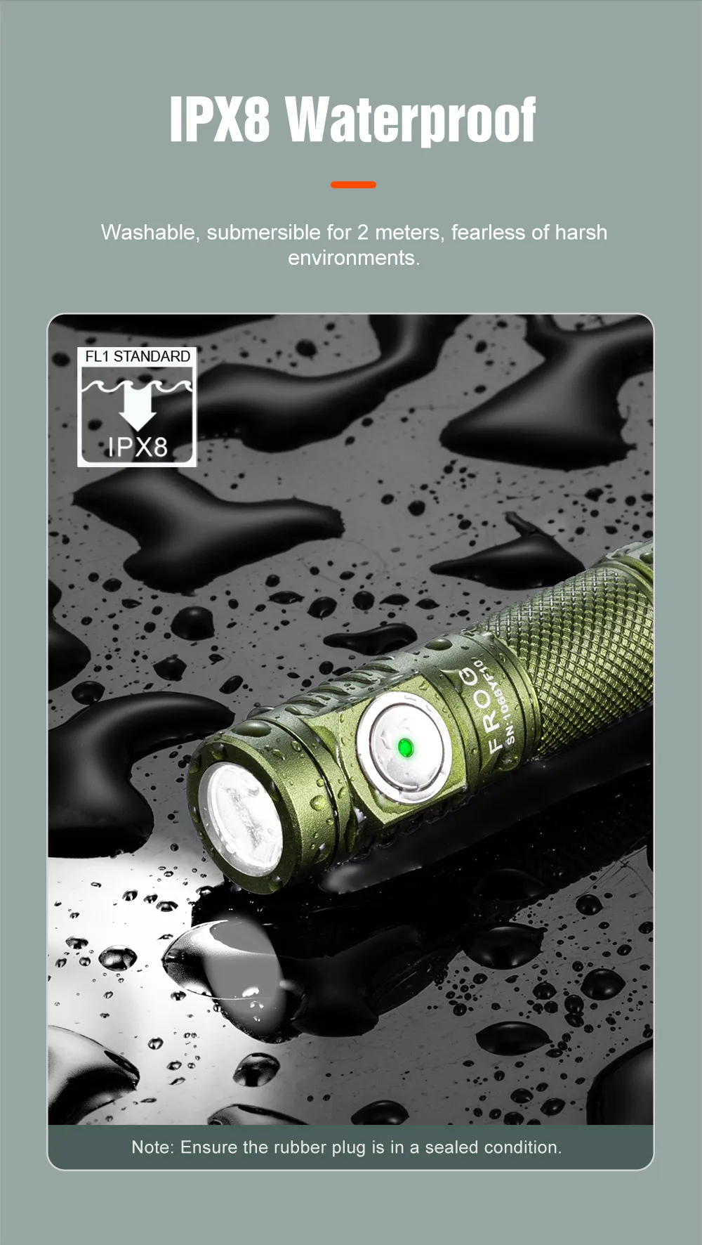 Lumintop FROG Taschenlampe USB TYPE C Taschenlampe mit 10750 Verlängerungsrohr Mini Schlüsselanhänger-Taschenlampe für EDC USB-Ladegerät 650 Lumen – Detail 8