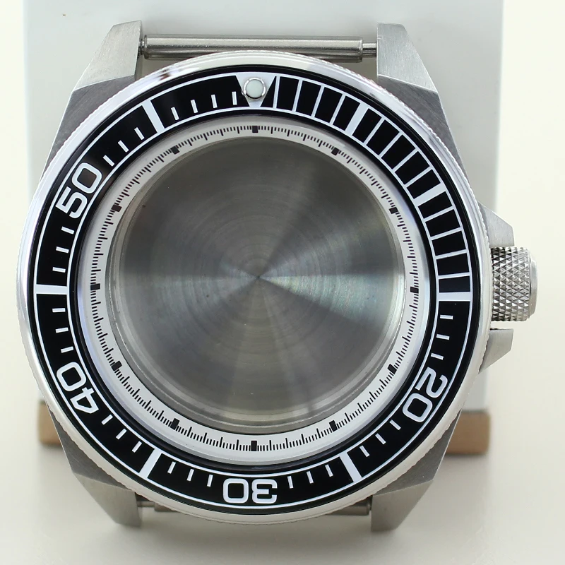 

for 43.8mm Modified Samurai Watch Case Sapphire Glass For Seiko NH35 NH36 NH34 NH38 Movement 28.5mmDial White/Black Chapter Ring