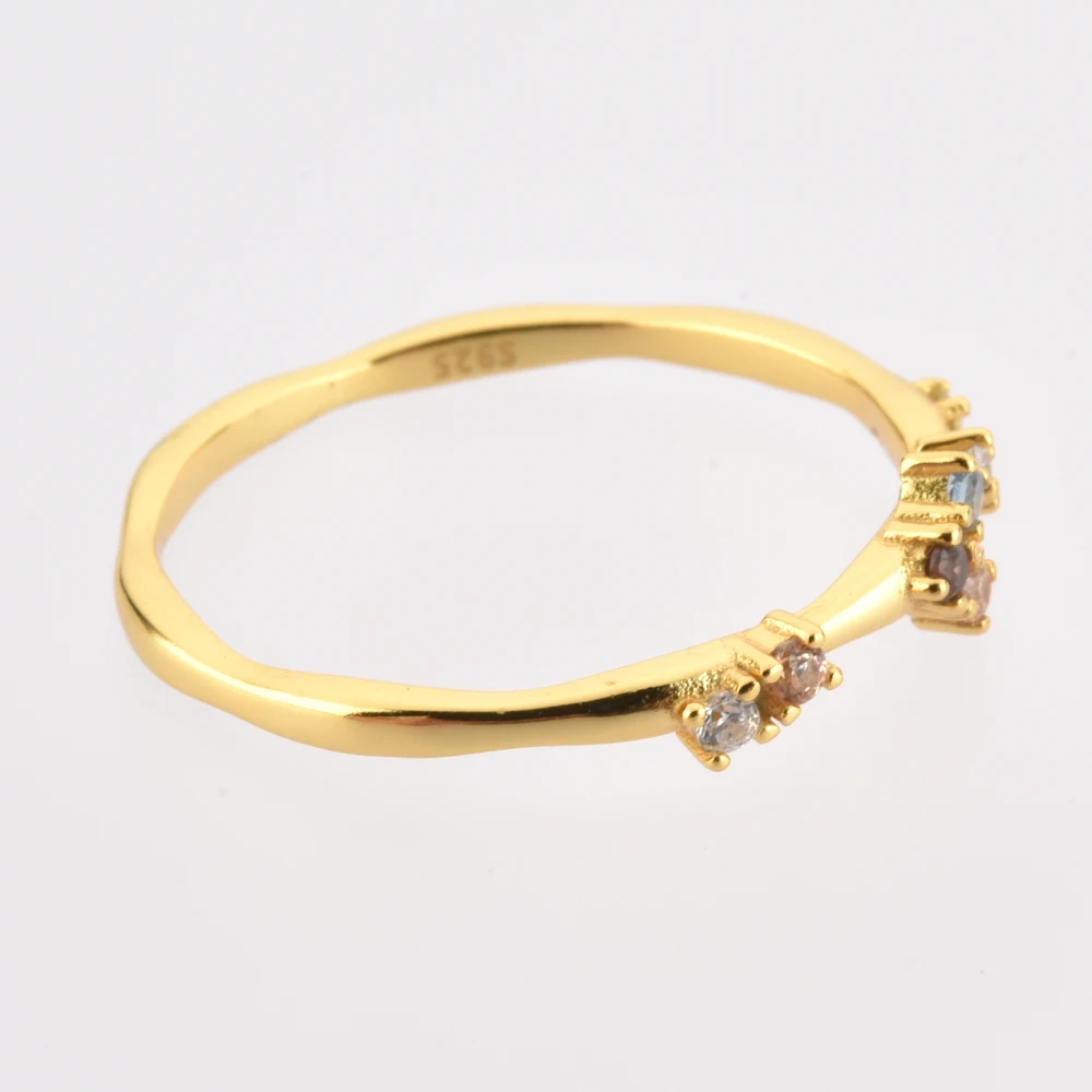 Imagen 7: ANDYWEN-Anillo de Plata de Ley 925 con cinco anillos de oro, circonita completa CZ, anillo de pájaro para mujer, joyería de boda, joyería redonda Punk Rock