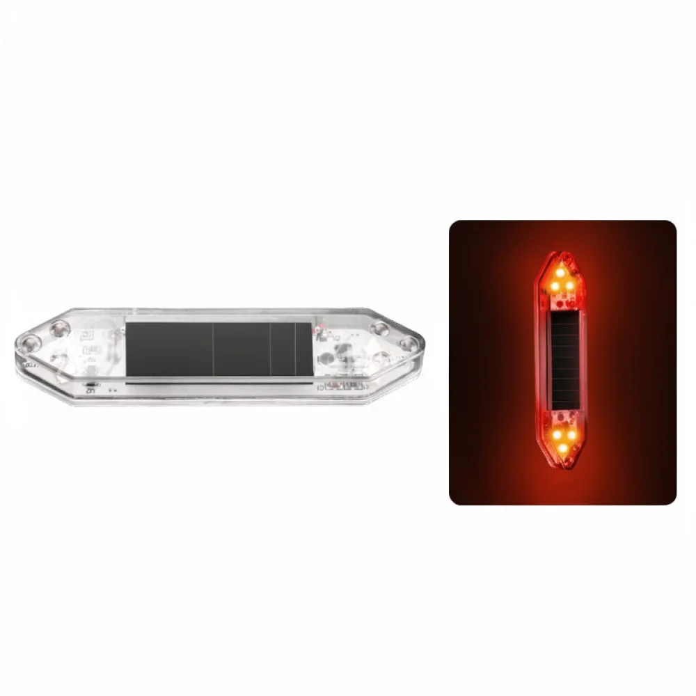 Auto Solar Powered Strobe Light Wireless Anti Rear End Warning Lamp Vibration Sensing LED Signal Light For Car Motorcycle