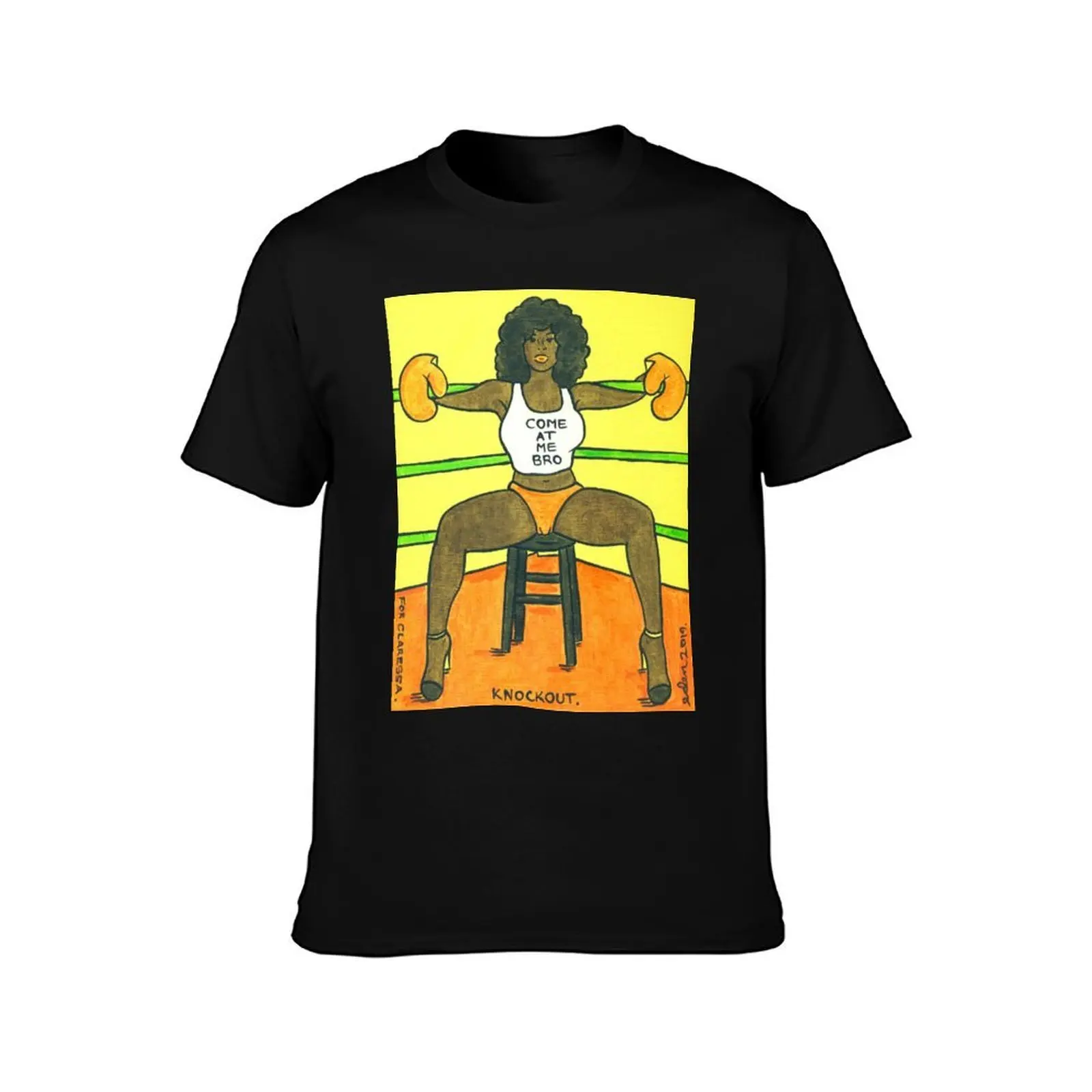 KNOCKOUT T-Shirt, Summer Casual Cotton Tee, Oversized Streetwear Tops, Vintage Graphic Print, Loose Fit Short Sleeve