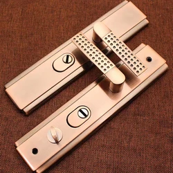 Anti-thief Multi-function Door Lock Handle Red Antique Copper Adjustable Direction Mortise Gate Handle Plate
