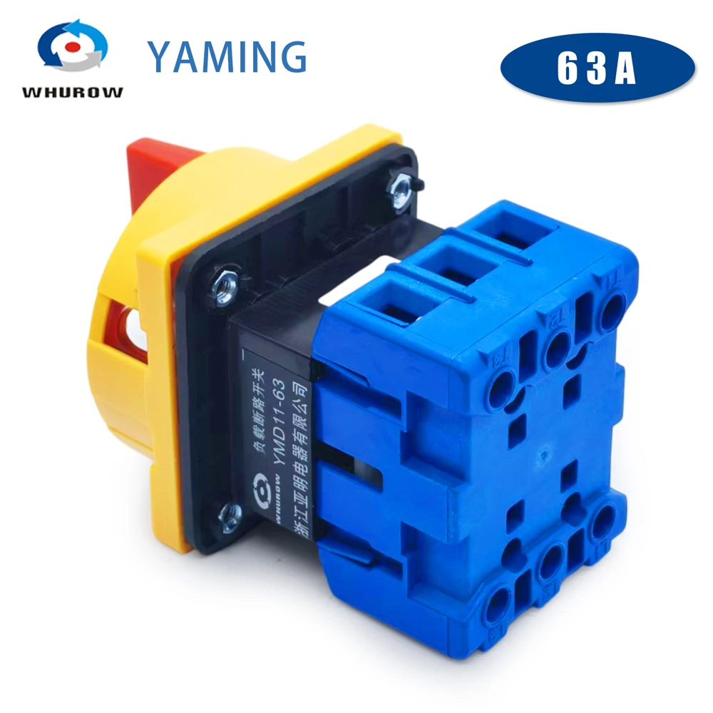 63 Amp 690V Isolator Switch 3P Main Motorized Rotary Pad Lock On-off Power Switches YMD11-63A Replace LW30