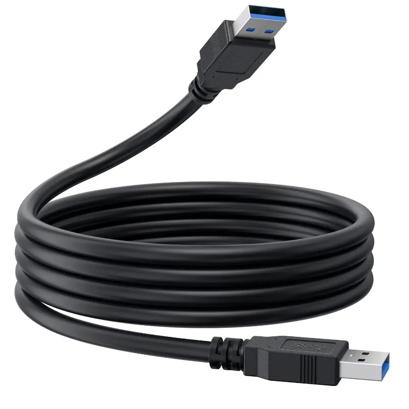 USB 3.0 A to A Male Cable High Speed 5Gbps Shielded Stable Data Transfer Cord for Hard Drive Enclosure Laptop Cooler DVD Player