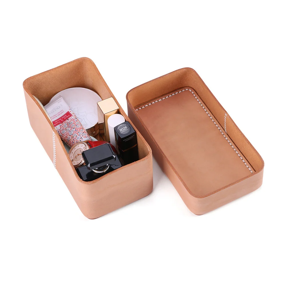 Genuine Leather Cosmetic Bag for Women Casual Vintage Cow Makeup Handbag Toiletry High Quality