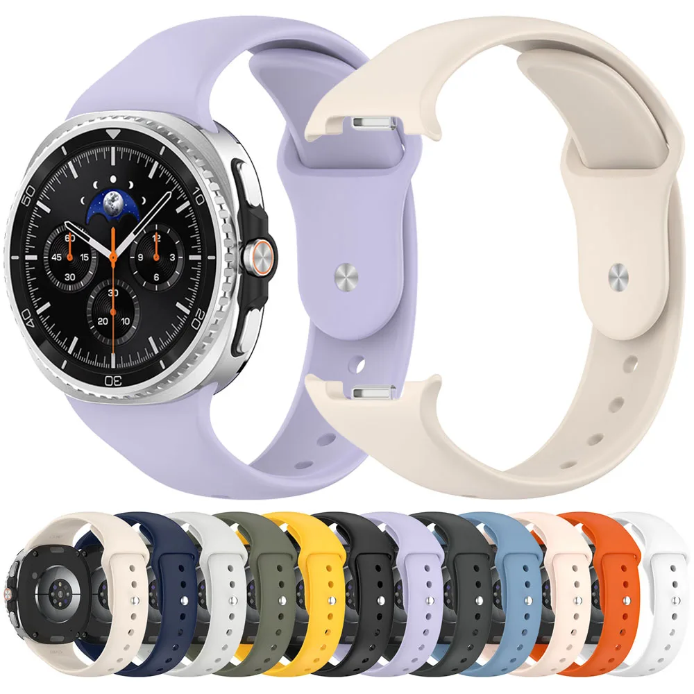 

Strap For Samsung Galaxy Watch 8 /8 Classic High Quality Silicone Watchband With Hidden Buckle Band Replacement Bracelet Band