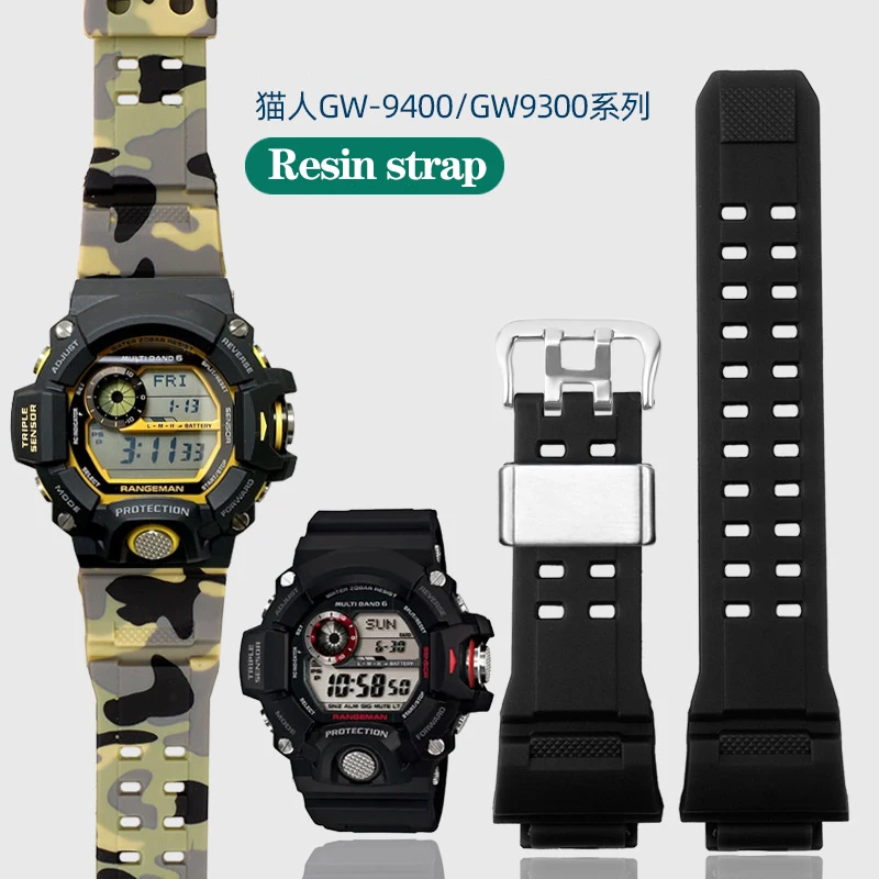 For Casio G-SHOCK Waterproof Resin Silicone Rubber Watch Band Cat GW-9400 GW9400 GW9300 Stainless Steel Ring Strap Watchband