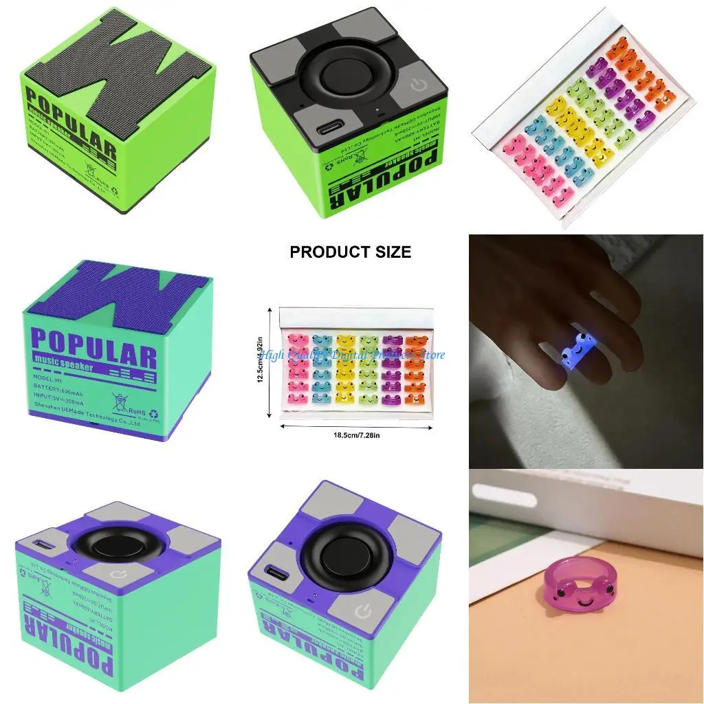 

U2JE Travel Music Company Suqare 5.4 Enables Speaker Handheld Wireless Speaker 5W Output Travel Friendly Suqare Speaker