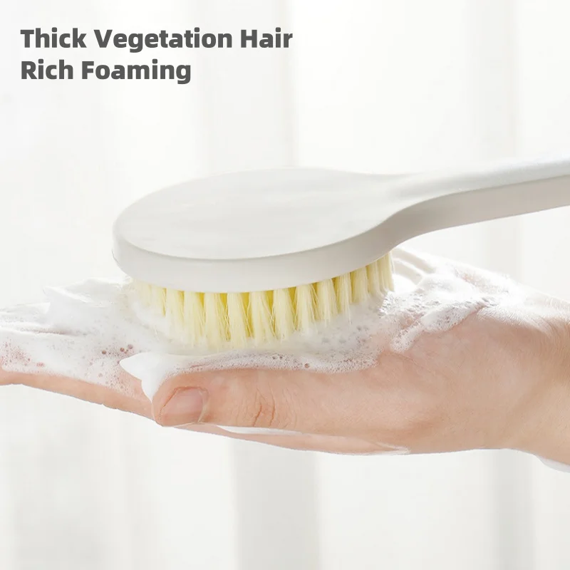 Spazzola da bagno giapponese Manico lungo Pelliccia morbida Comoda spazzola da bagno Spazzola da bagno per il corpo con attrito posteriore Forniture per il bagno Spazzola da bagno