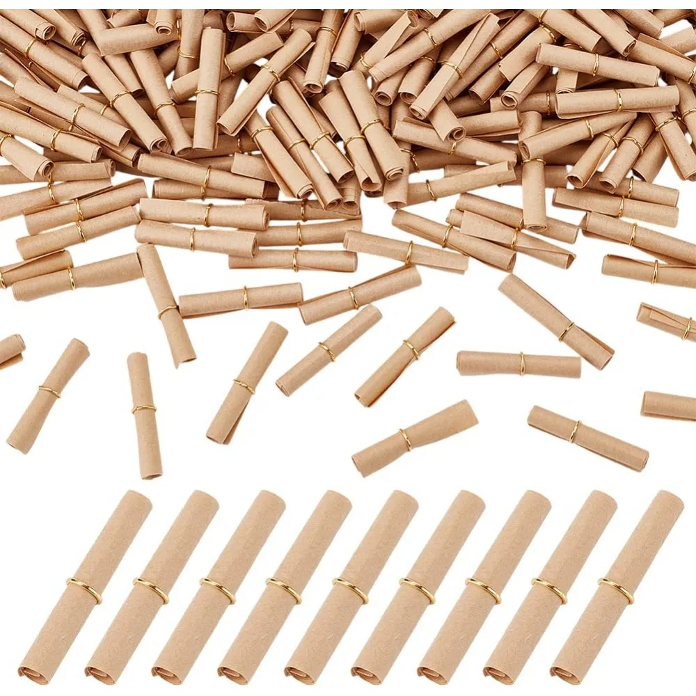 

400Pcs Mini Paper Scrolls for Writing 2.4x1.3 Inch Vintage Message Scrolls Mini Writable Paper Scroll Write-On-It Valentine