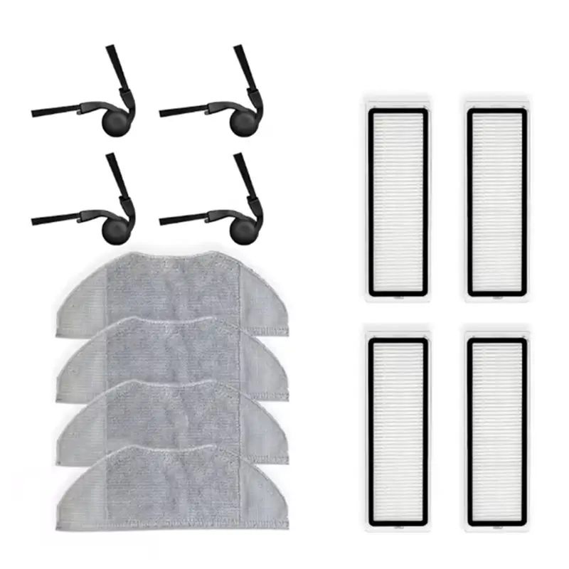 EMECE-For Xiaomi Robot Vacuum S40/OV81 Replacement Parts 12PCS Side Brush Filter Mop Cloth Accessories Vacuum Cleaner Components