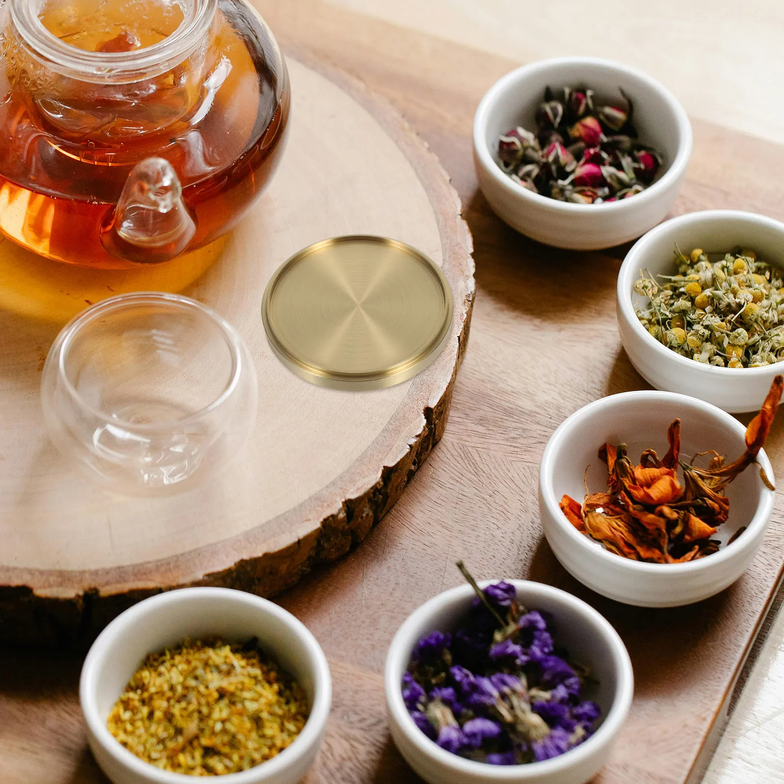 

3pcs Tea Coaster Copper Coaster Set Round Drink Coasters For Home Office Hotel Decorative Cup Mat Water Mug Protector Kitchen