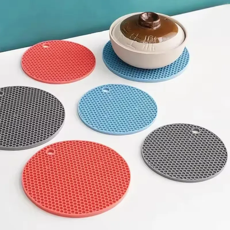 

Round Heat Resistant Silicone Mat Drink Cup Coasters Insulation Non Slip Thicken Table Placemat Kitchen Accessories Pot Holder