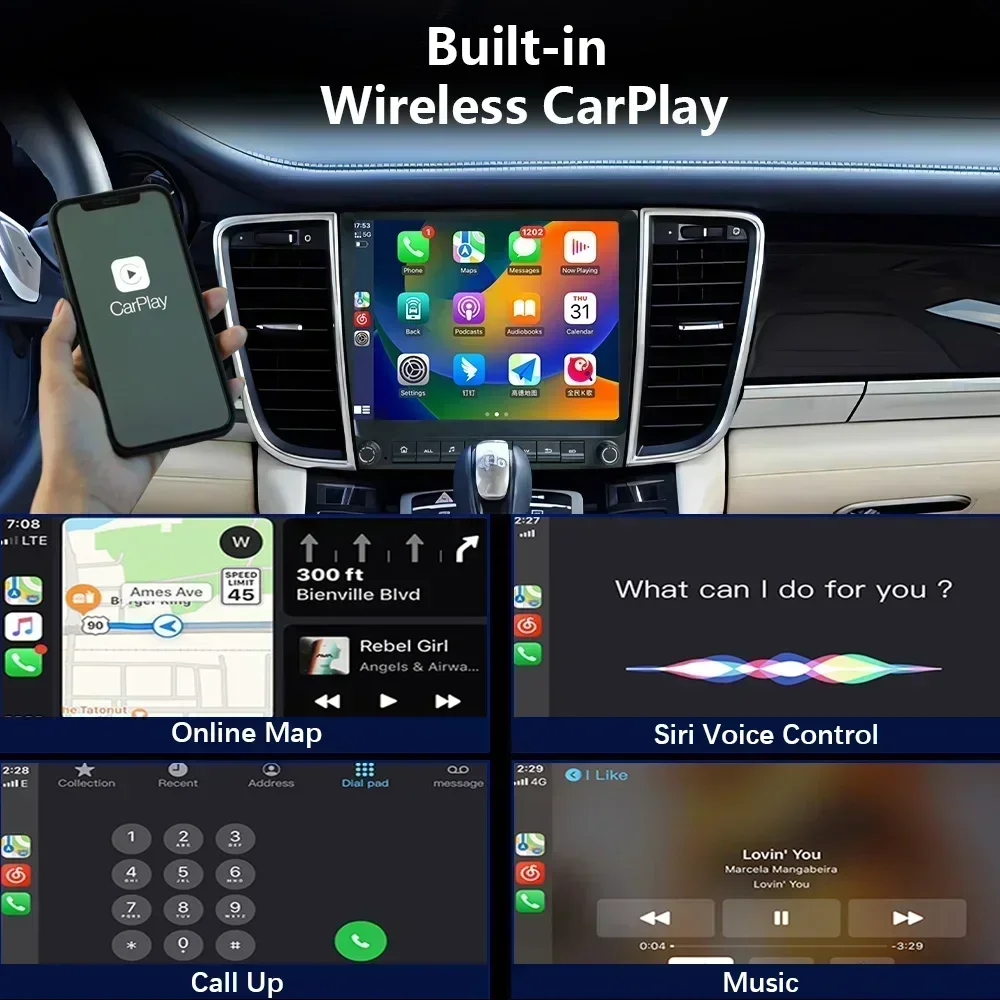 CHSTEK Android 13 Head Unit for Porsche Panamera 970 2010 2011 2012 2013 2014 2015-2017 Wireless CarPlay GPS Navigation 4G WiFi