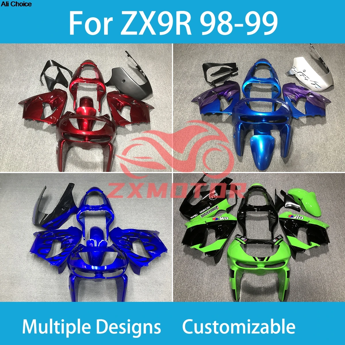 

ABS Fairings for Kawasaki ZX9R 1998 1999 Customizable Motorcycle Accessories Shell Fairing Kit ZX 9R 98 99 New