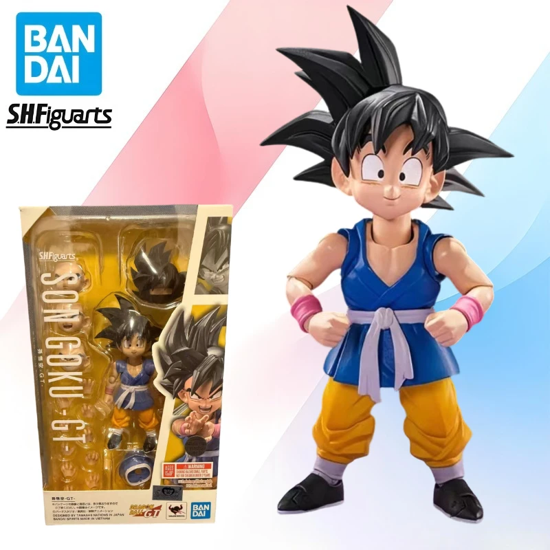 

Bandai in Stock SHF Dragon Ball GT Son Goku Turtle Style Qigong Little Goku Black Hair Movable Finished Figure Toy Gift