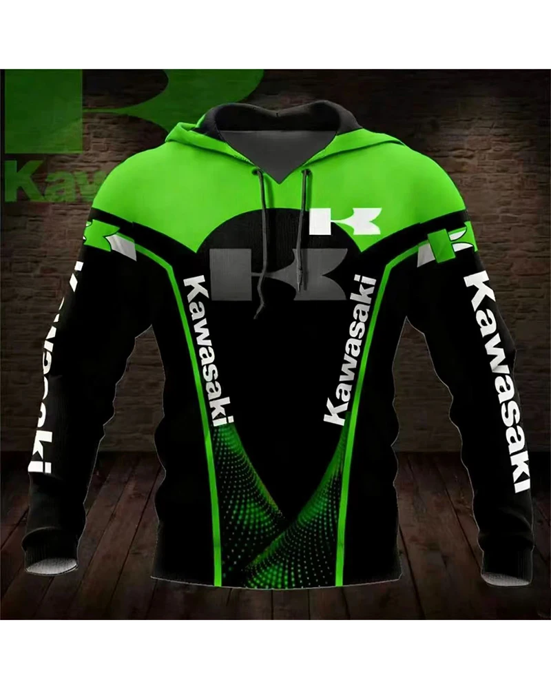 

Мужская толстовка и женская спортивная одежда с 3D-принтом мотоциклов Kawasaki, новинка весна-осень 2026, повседневная куртка для взрослых