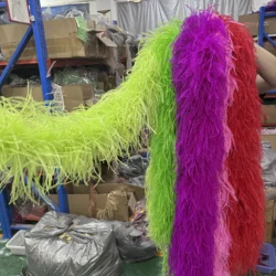 Piume di struzzo bianche personalizzate Trim Boa 6 10 strati scialle Plume più spesso per artigianato abito da festa di nozze decorazione da cucire