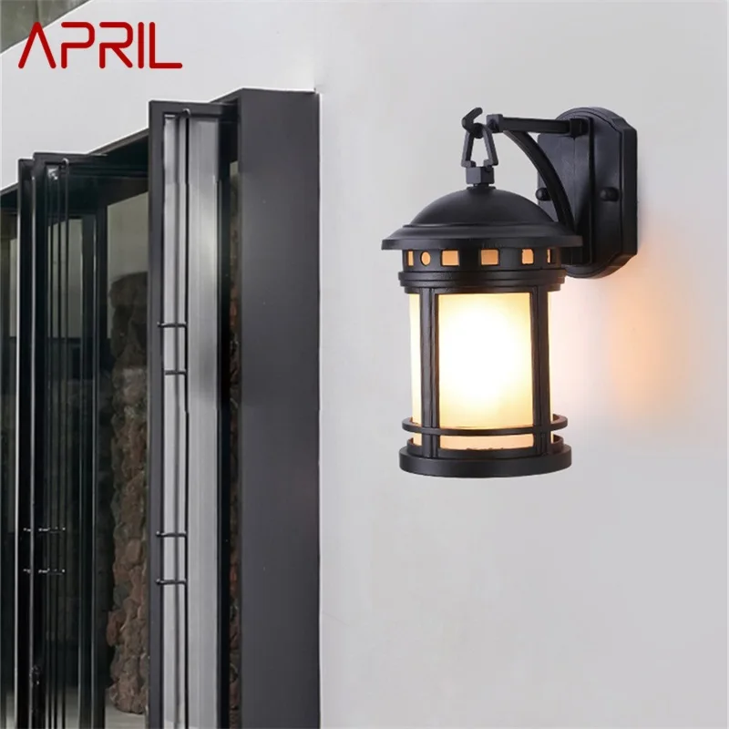 

·APRIL Outdoor Retro Wall Lamp Classical Sconces Light Waterproof IP65 LED For Home Porch Villa