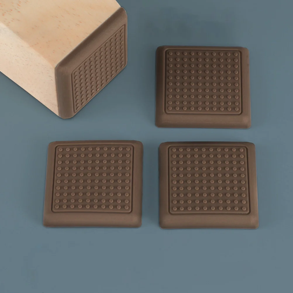 

8 Pcs Furniture Leg Pads Silicone Feet Protectors Adhesive Brown Anti Slip Floor Mats Table Carpet Sliders Durable Safe Kids