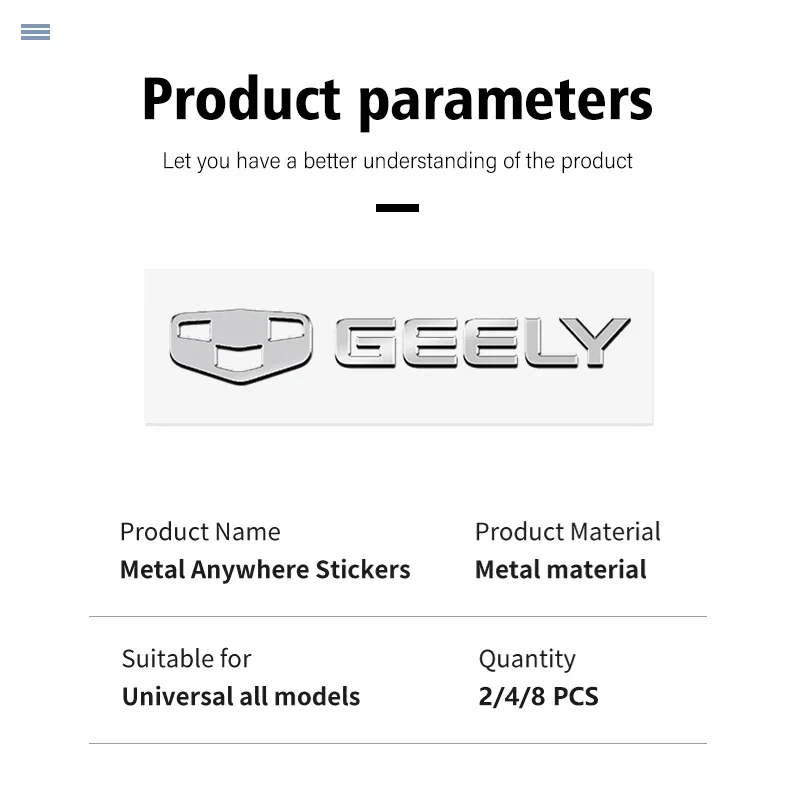 Dla Geely 3D metalowy samochód dekoracyjna naklejka naklejka akcesoria do wnętrza LC EC8 Atlas CK3 GT GC9 geometria C Tugella GX3 CK