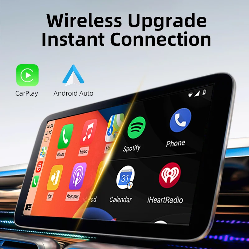 Vyvylabs Wireless CarPlay Adapter Fast Auto-Connect Mini Box USB Plug-and-play for iPhone 6 and Android 11 above with USB-A Port