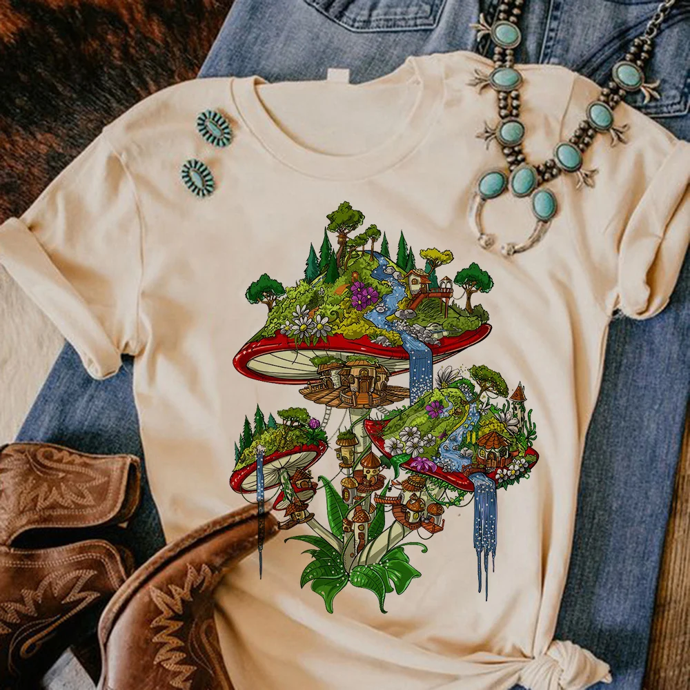 Magic Mushrooms Alien Psychedelic t-shirts women designer t shirt girl harajuku anime streetwear clothes