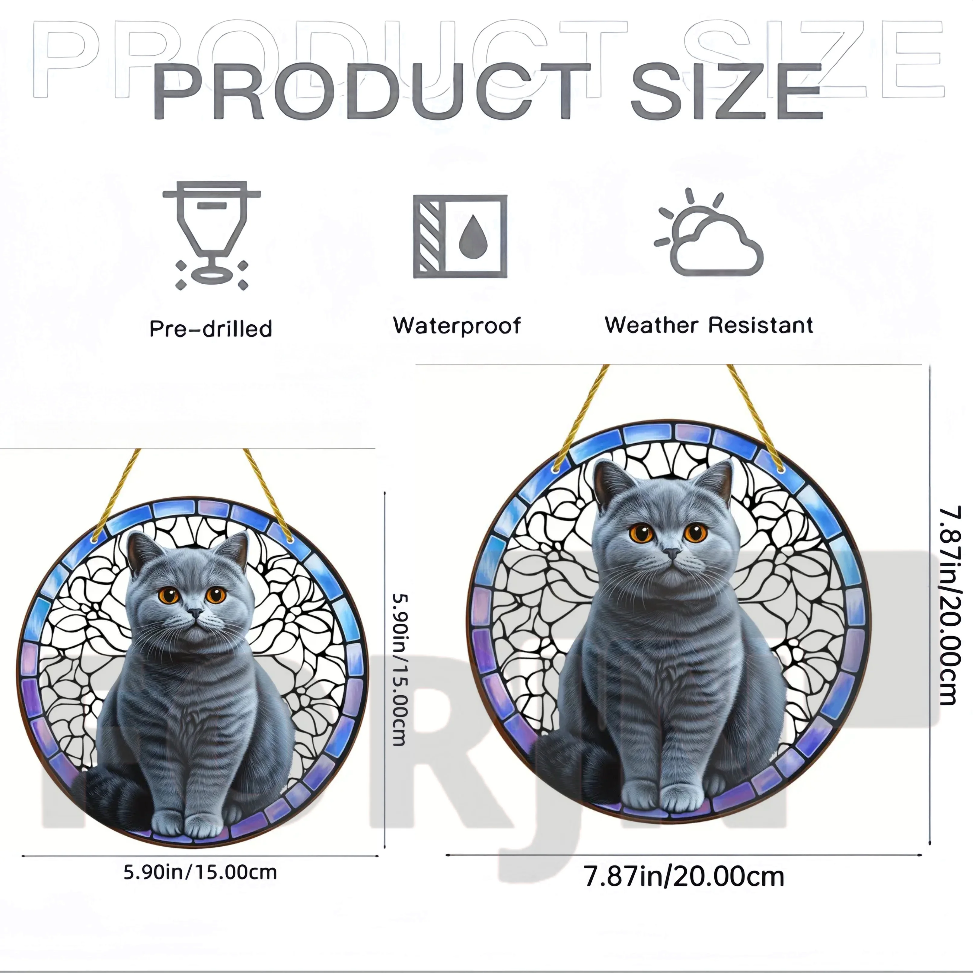 Charming Pet Ragdoll Cat Stained Suncatcher-Round Acrylic Translucent Hanging-Porch,door,Home,Garden,yard Room Decor-Ideal Gift