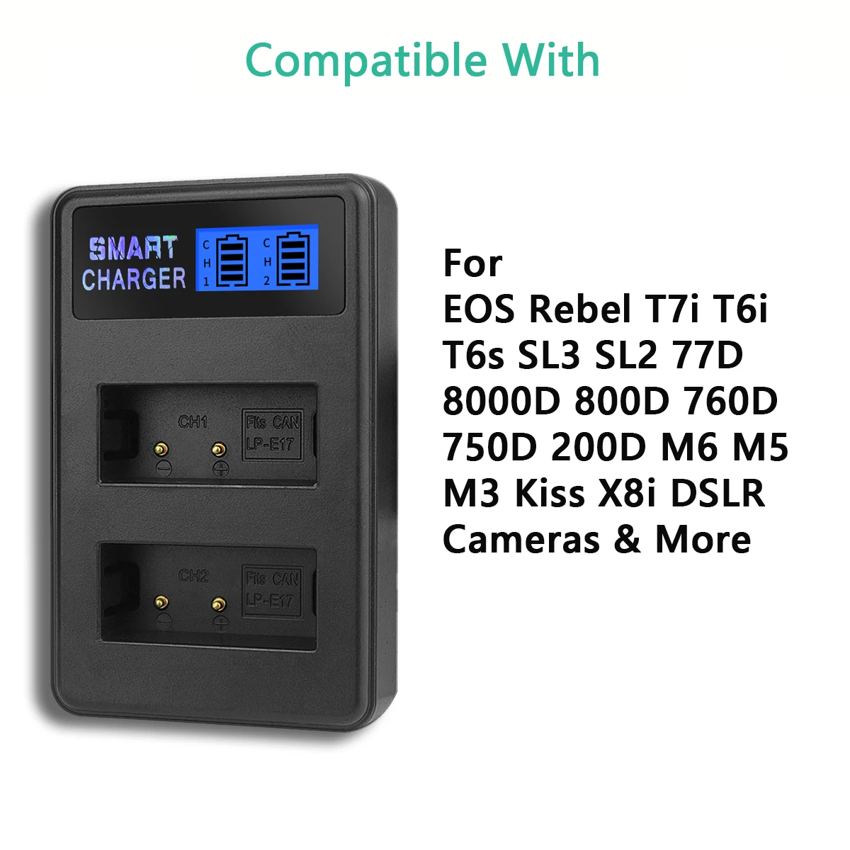 LP-E17 LPE17 LP E17 Battery + LCD USB Dual Charger for Canon EOS 200D M3 M6 750D 760D T6i T6s 800D 8000D Kiss X8i Cameras