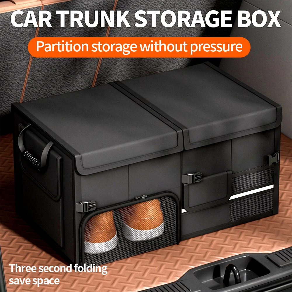 60L Foldable Car Trunk Large Capacity Organizer Car Storage Box Waterproof Storage Bag for Fishing/Camping ﻿Universal Accessory