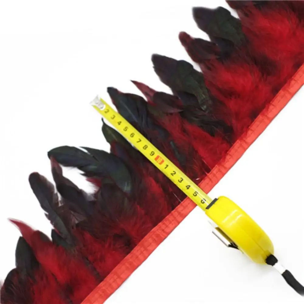 

1 Meter Wedding Party Natural Turkey Feathers Ribbon Tassel Home Decor Feathers Trim 12-17cm DIY Apparel Fabric for Halloween