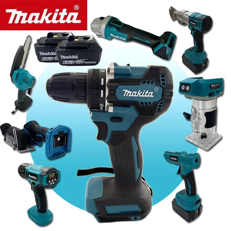 

Новый набор электроинструментов Makita: бесщеточная аккумуляторная ударная дрель-шуруповерт, угловая шлифмашина, электрическая циркулярная пила, работающие от аккумулятора 18В.