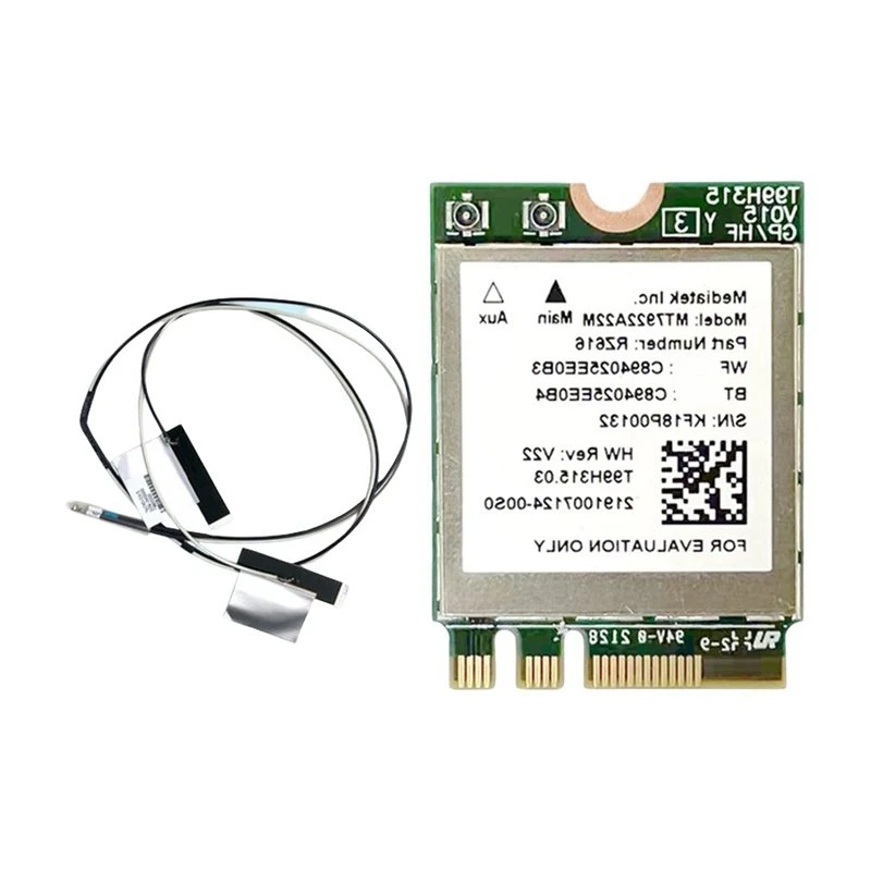 A53M-MT7922 Wifi 6E Wireless LAN Card 2.4G 5G 6G 802.11AX 2400Mbps Wifi Network Card M. 2 NGFF Bluetooth 5.3 MU-Mimo Adapter