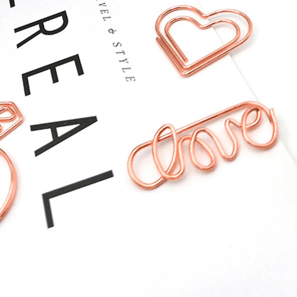 20 pezzi graffette per appunti clip per promemoria per libri clip per foto tono oro rosa per ufficio casa dormitorio decorazione di nozze porta note in metallo cancelleria