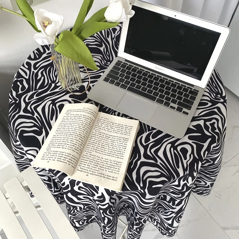 Korean Style Zebra Pattern Black And White Hit Tablecloth Bedside Cushion Sofa Towel Soft Bedroom Background Cloth Dropshipping