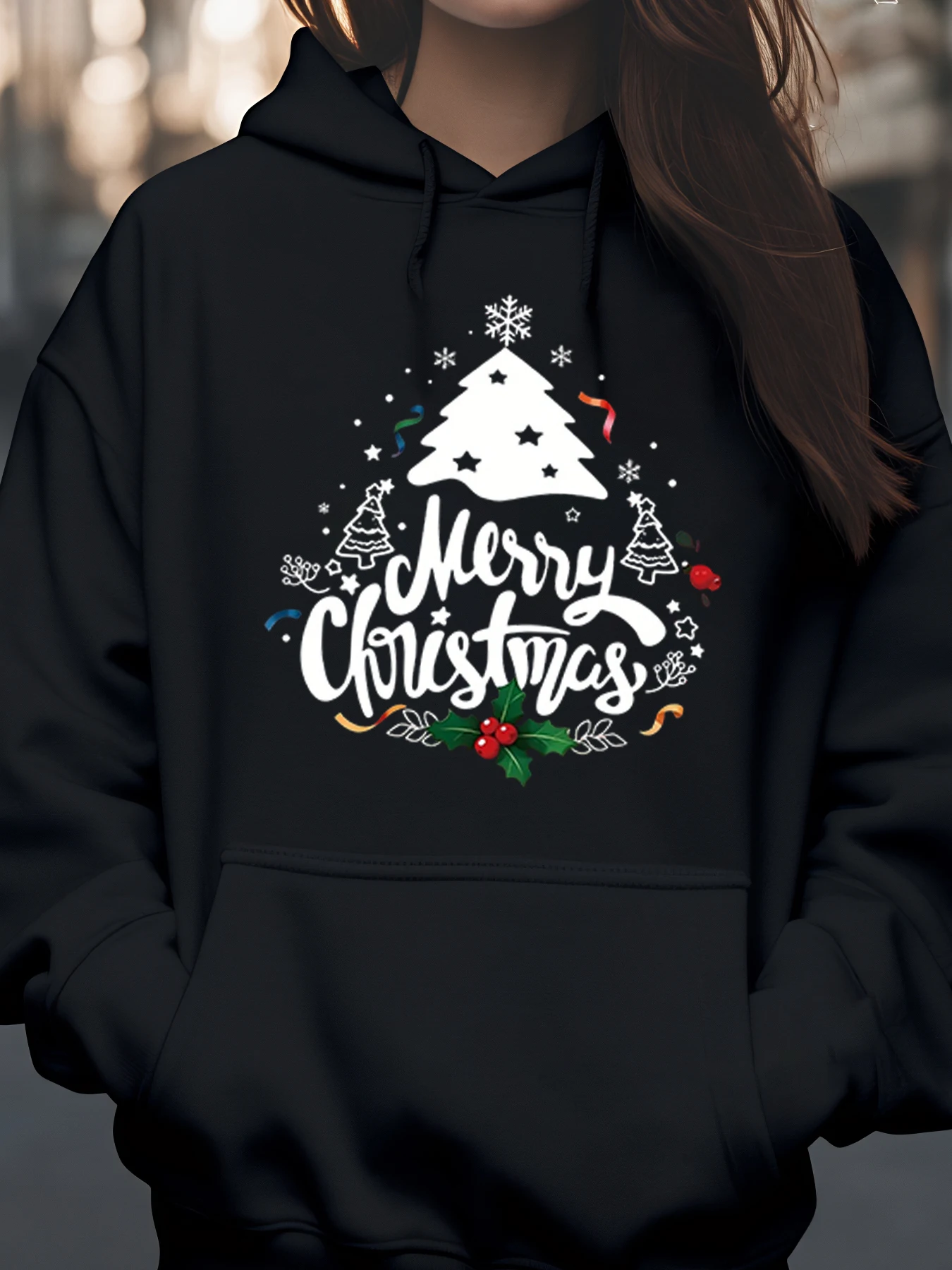 

Толстовка с принтом рождественской елки, праздничный подарок для женщин и мужчин