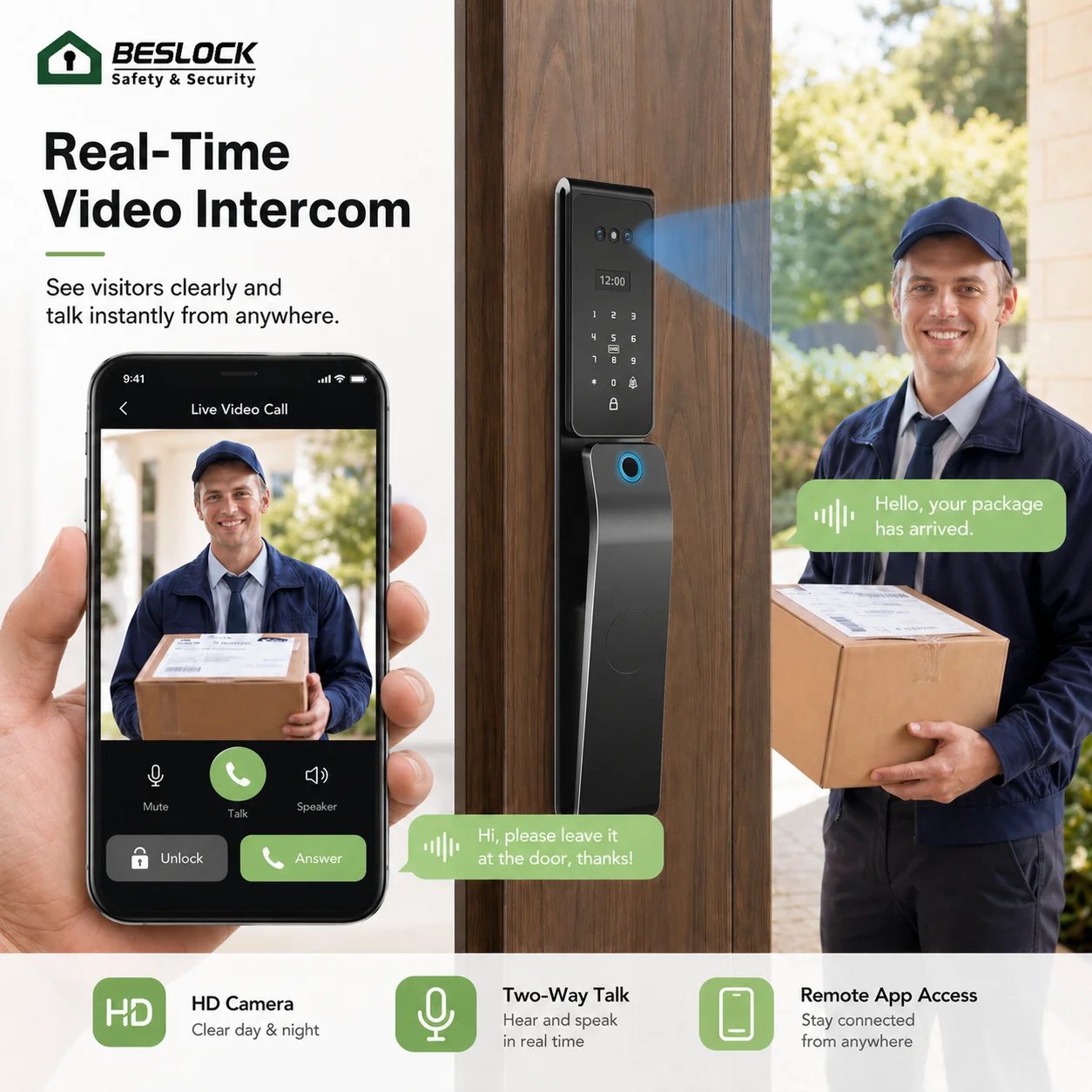 tu ya WiFi Smart Lock IP68 Waterproof Biometric Keyless Lock Face Recognition Alexa Voice Control Camera Video Intercom