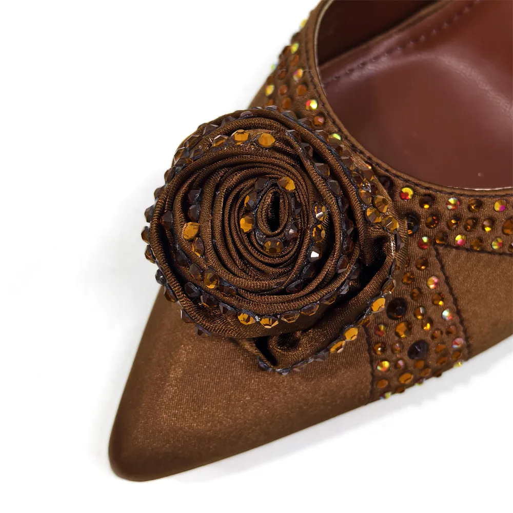 ترتر ممتاز أحدث طراز INS لون بني أنيق بكعب عالٍ نيجيريا تصميم شعبي مجموعة أحذية وحقائب للسيدات الأفريقيات