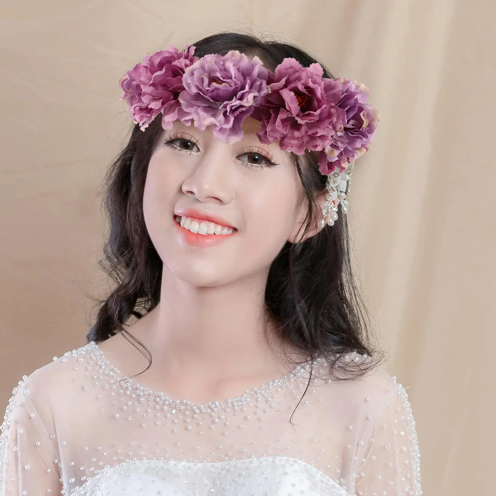 Flower Headband Bohemian Style Floral Hair Accessories for Women Wedding Brides Photoshoot Travel Party Fashion Headbands