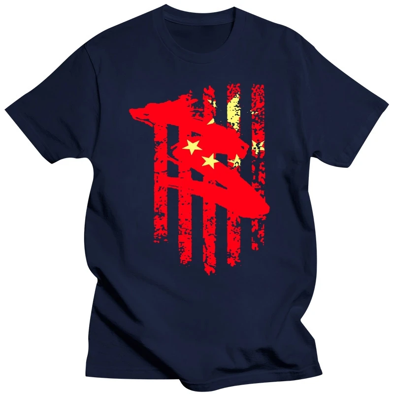 CHINA Vintage Flag  Print Mens Black and White Short Sleeve T-Shirt New Chinese Dargon 5 Star Red Design Christmas Gift Shirts