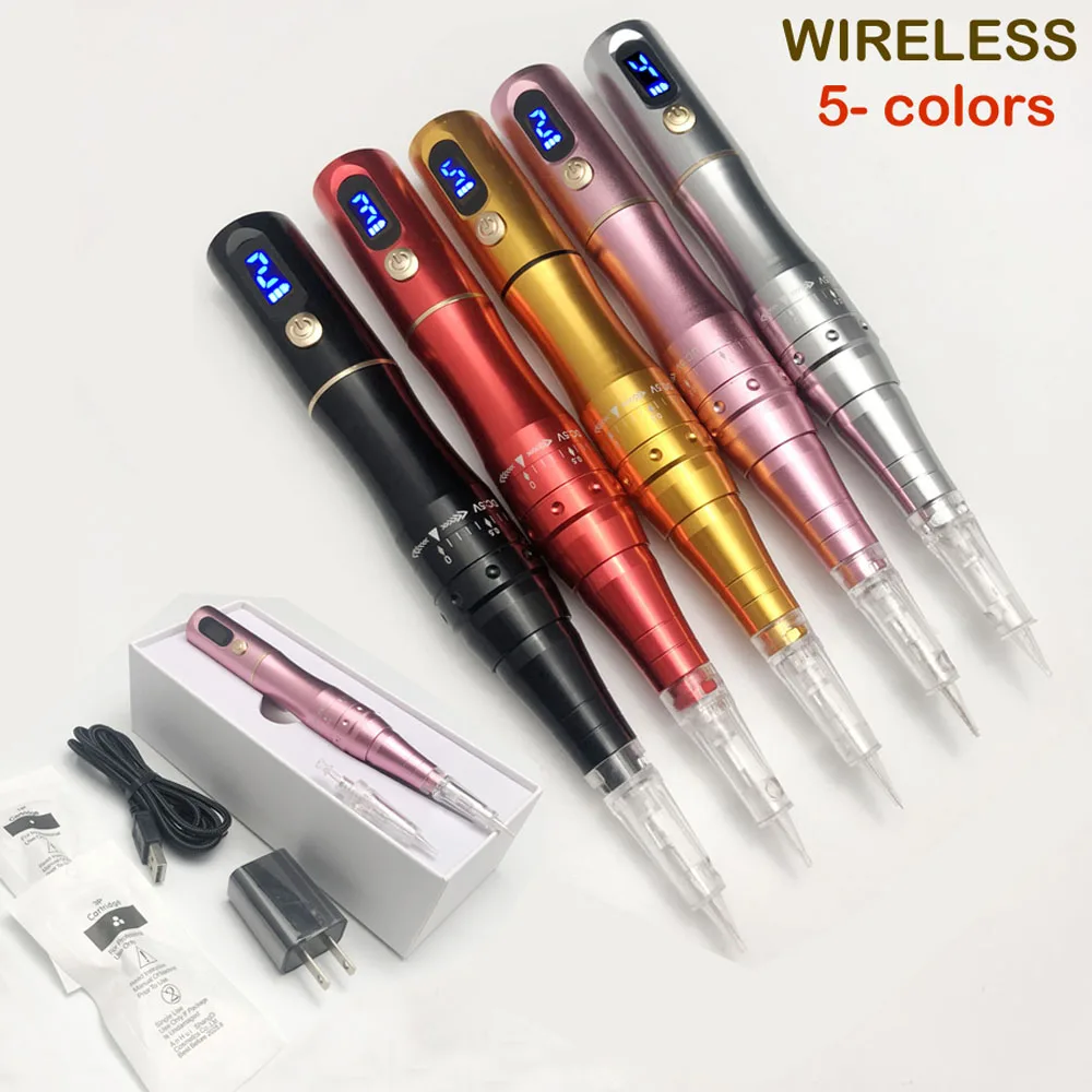 Newest Professional Wireless LED Digital Permanent Makeup Machine Tattoo Eyebrows Beauty Dermograph Pen