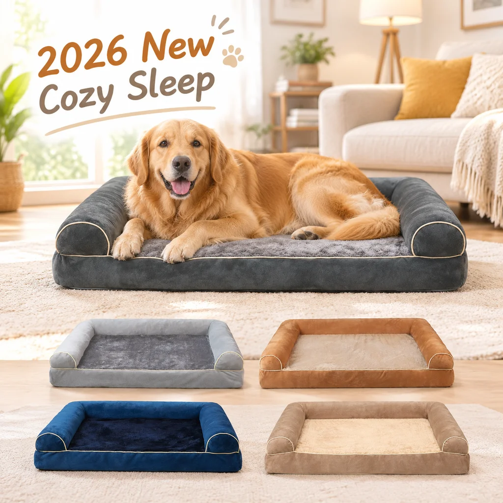 2026 New Upgraded Sponge Square Pet Bed, All‑Season Dog House, Breathable Pet Sofa, Cool for Summer and Warm for Winter