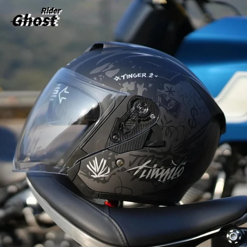Hot Bluetooth Helmet Motorcbike 4/3 Helmet Dual Lens Capacity De Moto Helmet Half Face Summer Casco Moto Street Four Seasons